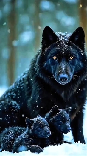 Black Wolf Family – The Powerful Hunter of the Wild 🐺 | Amazing Wolf Facts #blackwolf #wolf #wolves #wildlife #animalfacts