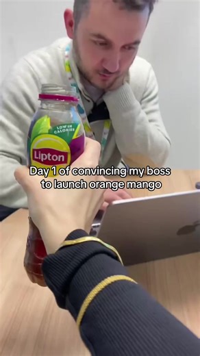 i think he liked it... #liptonicetea #orangemango