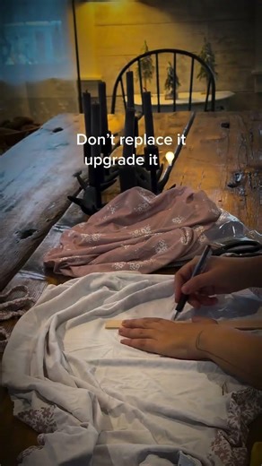 This easy DIY lamp shade instantly made this wall feel warmer and more custom.