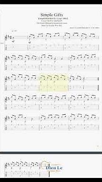 (Easy version) Simple Gifts - Joseph Brackett Jr. (1797-1882) Guitar Arrangement