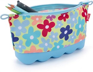 ZIPIT Flowers Pencil Case for Girls | Silicone Large Capacity Pouch | Pencil Bag for School
