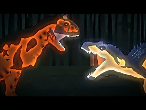 allosaurus vs carnotaurus // dinosaur battle // stick nodes pro animation