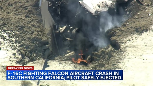 A "Thunderbird pilot ejected safely from a F-16C Fighting Falcon aircraft during a training mission over controlled airspace," the U.S. Air Force said in a statement. The pilot is in stable condition and receiving care, according to the Air Force. | ABC7NY