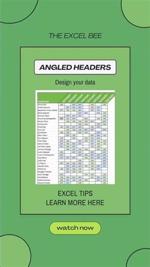 Angled Headers in Excel - Save Space Fast!