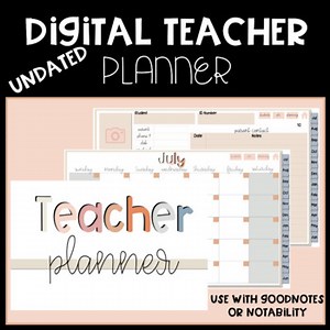 Undated Digital Teacher Planner to use with GoodNotes or Notability