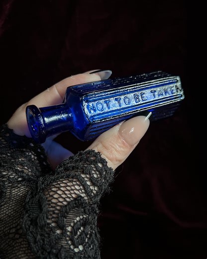 Antique Poison Bottle “not to Be Taken” – Cobalt Glass Embossed Ribbed Hexagonal Apothecary Bottle - Etsy