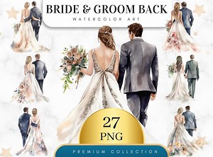Set of 27, Bride and Groom Back Clipart, Wedding Day Clipart PNG, Marriage Clipart, Just Married Clipart, Bride and Groom Png, Digital PNG - Etsy