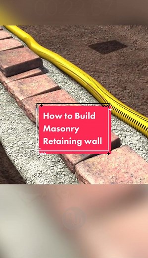 How to Build Masonry Retaining wall. #learnontiktok #constructiontips #masonry #retainingwall #HowTo