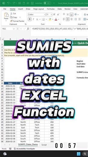 SUMIFS with Dates — The Easy Fix