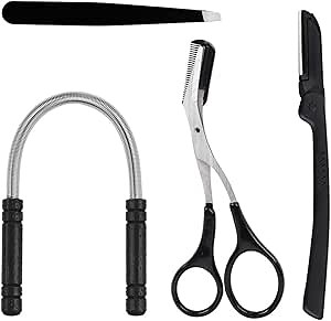 Hair Removal Spring, Kapmore Threading Hair Removal Removes Hair on The Upper Lip, Chin, Cheeks and Sideburns Including Facial Hair Epilator with Beauty Tweezers, Eyebrow Shaping Razor