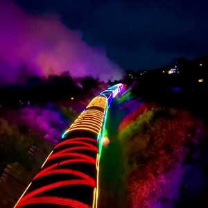 WOW, how magical. 🌈 🚂 The multi award-winning Christmas experience and the UK's first steam train of lights is back for 2022! The Christmas Train of Lights by the Dartmouth Steam Railway and River Boat Company is a must see in the festive calendar. Click here for more info: https://bit.ly/3BUtOr3 #englishriviera #Devon #staycation #TrainofLights #bayoflights #Christmas | The English Riviera