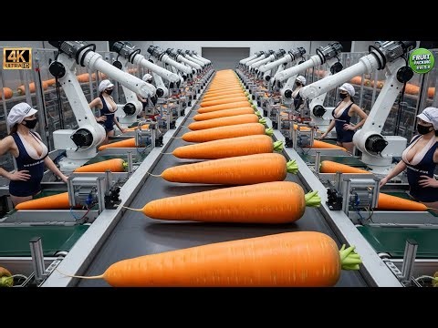 Inside the Factory: Oddly Satisfying Carrot Factory! From Muddy Roots to Orange Gold | Fruit Factory