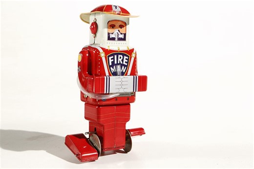 Fireman Robot Tin Toy Collectable - Etsy