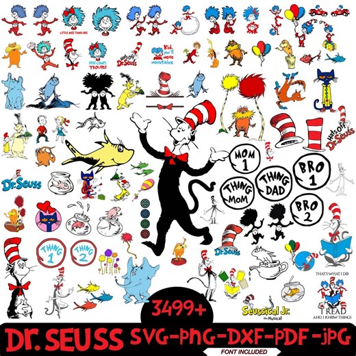 Dr Suess Png Bundle, Dr Suess Png Sublimation, Dr.suess Day Png, Dr. Suess Bundle, Bundle Read Across America Png, Thing 1 Thing 2 Png - Etsy