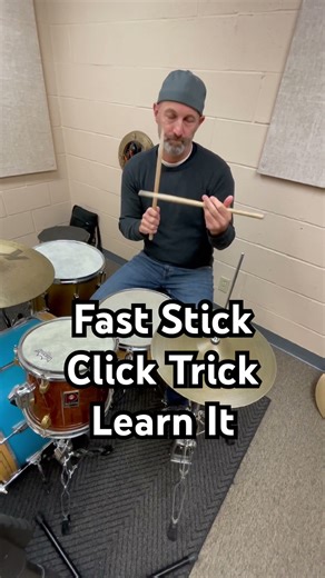 Fast Stick Click Trick: Learn It #drums #drumlessons #drumlife #sticktricks #rudiments #drumming