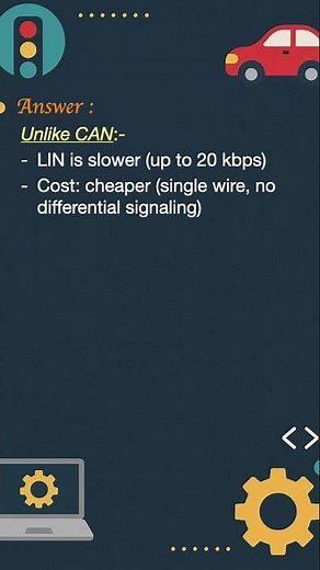 LIN Protocol vs CAN | Automotive Interview Question in 60 Sec #CANvsLIN