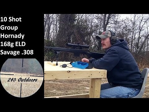 10 Shot Group Hornady 168g ELD Savage .308