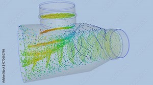 CFD simulation Computational fluid dynamics - Branch duct airflow simulation
