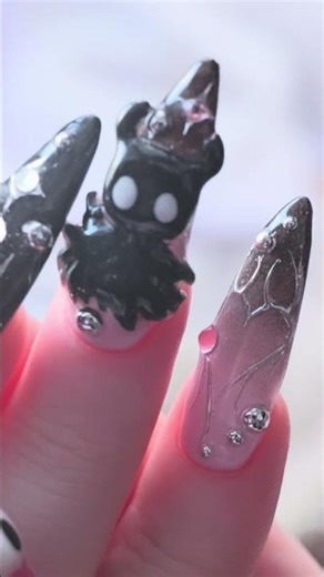 The cutest Hollow Knight nails! #vtuber #silksong