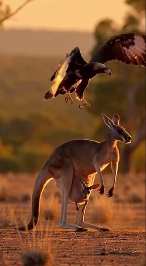 Eagle Attacks Joey — Kangaroo Mom Delivers Devastating Kick To Save Her Baby