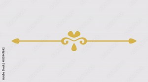 Decorative ornamental filigree and thin dividers graphic animation on transparent background. Alpha channel. 4K resolution