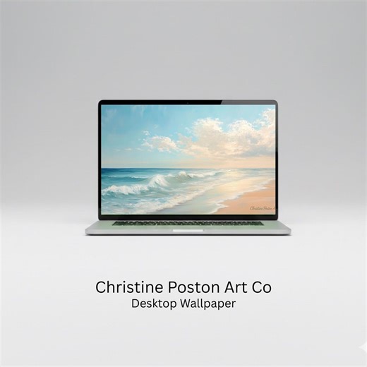 Summer Desktop Wallpaper Coastal Waves, Spring Art Beach Waves Digital Background for MacBook Wallpaper, Neutral Ocean Laptop Wallpaper - Etsy