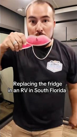 Installing a new fridge into an RV #rvlife #rvliving #rvlifestyle #southflorida