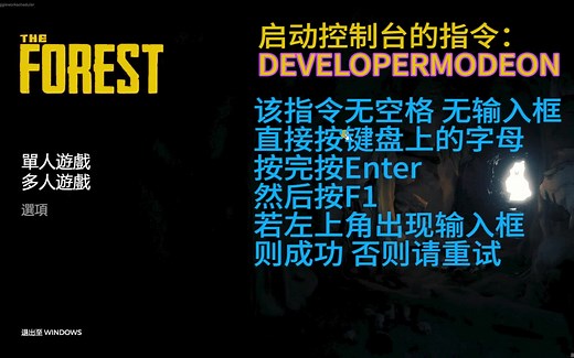 【森林】The Forest迷失森林控制台的使用方法及部分作弊码效果演示