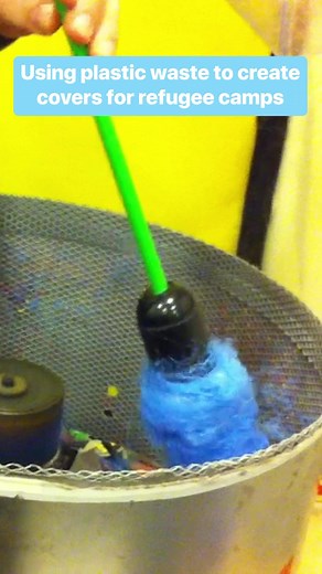 12K views · 151 reactions | The Polyfloss Factory spins plastic waste into ultra thin fibers to make insulation for refugee camps. #recycle #plastic #environment | Insider | Facebook