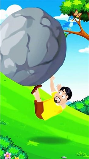 He Tried to Move This Boulder #shorts #funny #animation