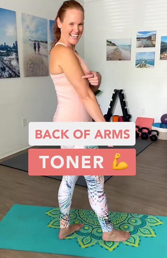 400K views · 6.3K reactions | Let's tone the back of those arms with these tricep toning exercises!   10 reps x 3 rounds  1️⃣ Kickback 2️⃣ Tricep Crossover 3️⃣ Other Side 4️⃣ Floor Dip  Grab more workouts like this on my Youtube Channel. Find me there as Becky Fox Fitness #weightloss #athomefitness #over40 #armworkout | Becky Fox | Facebook