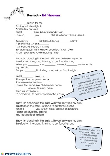 Past Simple song worksheet