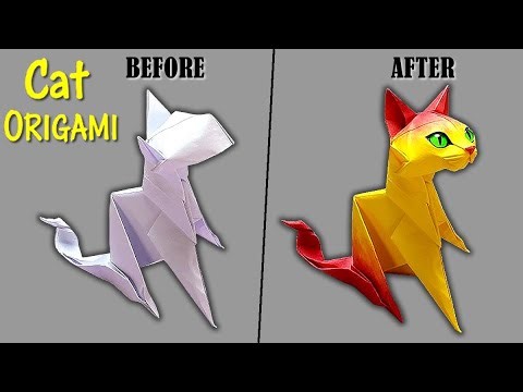 Easy Origami Cat Tutorial | How to Make Paper Cat | Animal Origami