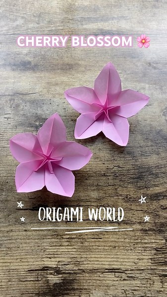 HOW TO MAKE CHERRY BLOSSOM ORIGAMI PAPER FLOWER TUTORIAL | PAPER FLOWER CRAFTING FOLDING ARTS