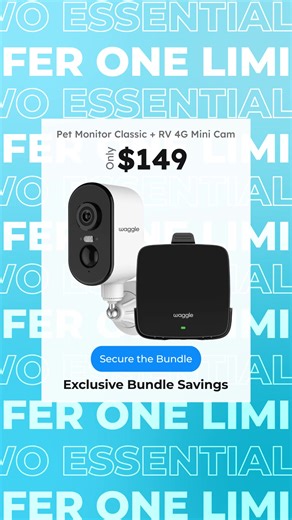 RV 4G Scout Bundle – Your Pet’s On-the-Road Guardian 🌡️ Real-time alerts for heat, humidity & power loss 📹 Live RV view with motion-triggered smart cam 📡 Works with 4G – no Wi-Fi? No problem. 🚐 Peace of mind at every pit stop. 🎁 Bundle up and save – shop now! | Waggle