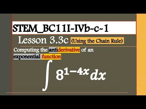 THE CALCULUS: Computing the Antiderivative of an Exponential Function using the Chain Rule_3