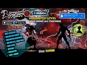Shadow Fight 2 Mod Menu Apk 2.41.9 Latest Version 2026 - Unlimited Money & Unlock All Weapons