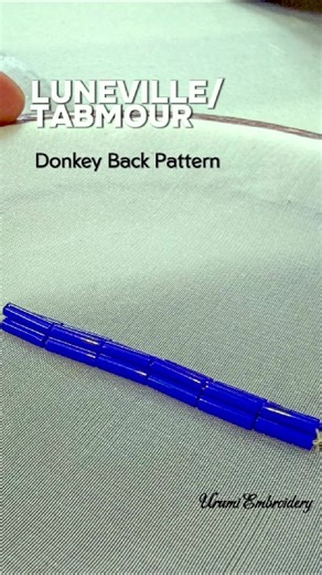 ✨ Luneville Embroidery Technique: Donkey Back Stitch ✨ Watch how three layers of bugle beads are stitched through the same points, moving back and forth to build a stunning raised effect. This Donkey Back technique in Luneville embroidery creates a beautiful 3D finish, where one layer of bugle beads appears to “hop” over the other two layers, adding depth, shine, and texture to the design. Perfect for couture-style embellishment and luxury hand embroidery. 💎 Technique: Donkey Back 🪡 Method: 3 