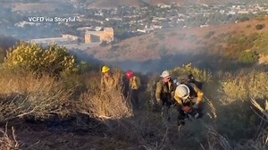 California firefighters battle fire in Thousand Oaks