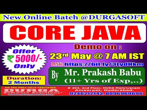 CORE JAVA Online Training @ DURGASOFT