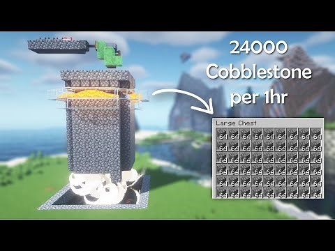 Minecraft Fully Automatic Cobblestone Farm - 24,000 Cobble Per Hour - 1.17/1.18 | easy to build