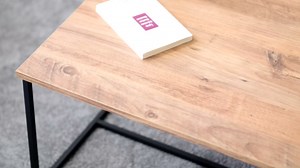 Pico C Shaped Side Table - Small End Table for Sofa, Couch, Small Spaces and Living Room - C Shape TV Tray with Brass Legs, Mini Laptop Desk Sliding Under Couch - Marble Print Gray