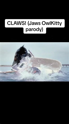 CLAWS! (Jaws OwlKitty parody)#greenscreen #cat