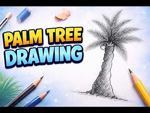 Drawing | How to draw a Palm tree step by step drawing for Beginners #art #drawing