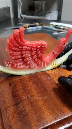 Watermelon Swan Carving 🦢🔥 | Amazing Cutting Skills & Satisfying Food Art #shorts