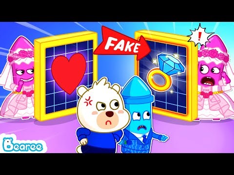 Can Detective Bearee Solve the Real VS Fake Crayon Bride Case? Color Story | Bearee Bear Cartoon