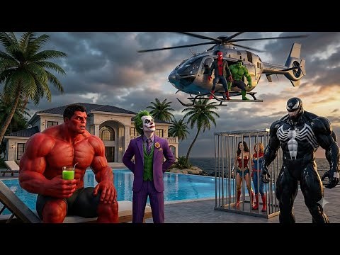 A Spider-Man and Super girl vs Joker & Venom Hulk | #ai #aivideo #story #hulk