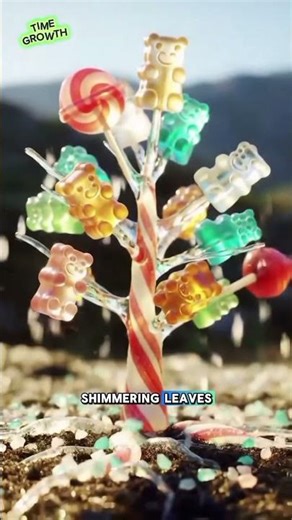 Candy Canopy Tree — A Sweet Growing Wonder 🍭 #timelapse #flower #timegrowth