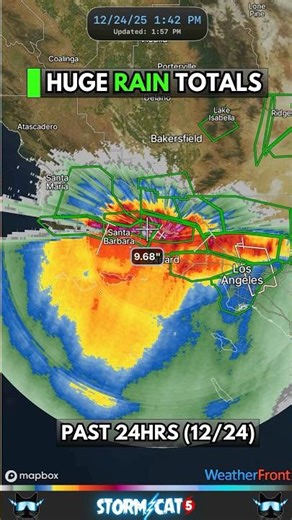 ‼️MASSIVE RAIN TOTALS have already fallen across California - More on the way 🌧️