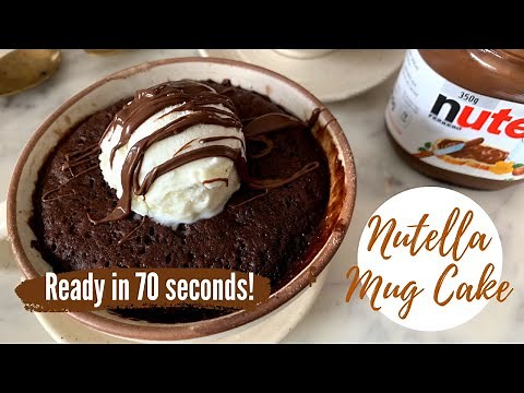 EPIC Eggless Nutella Mug Cake | Fluffy simple 70 second mug cake recipe | BEST microwave cake recipe